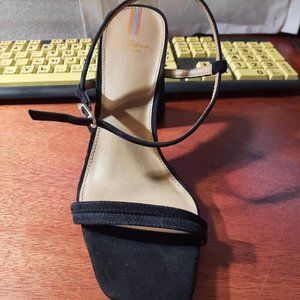 NEW ! Sam Edelman New York Block Heels Sandals Black Suede Size Various